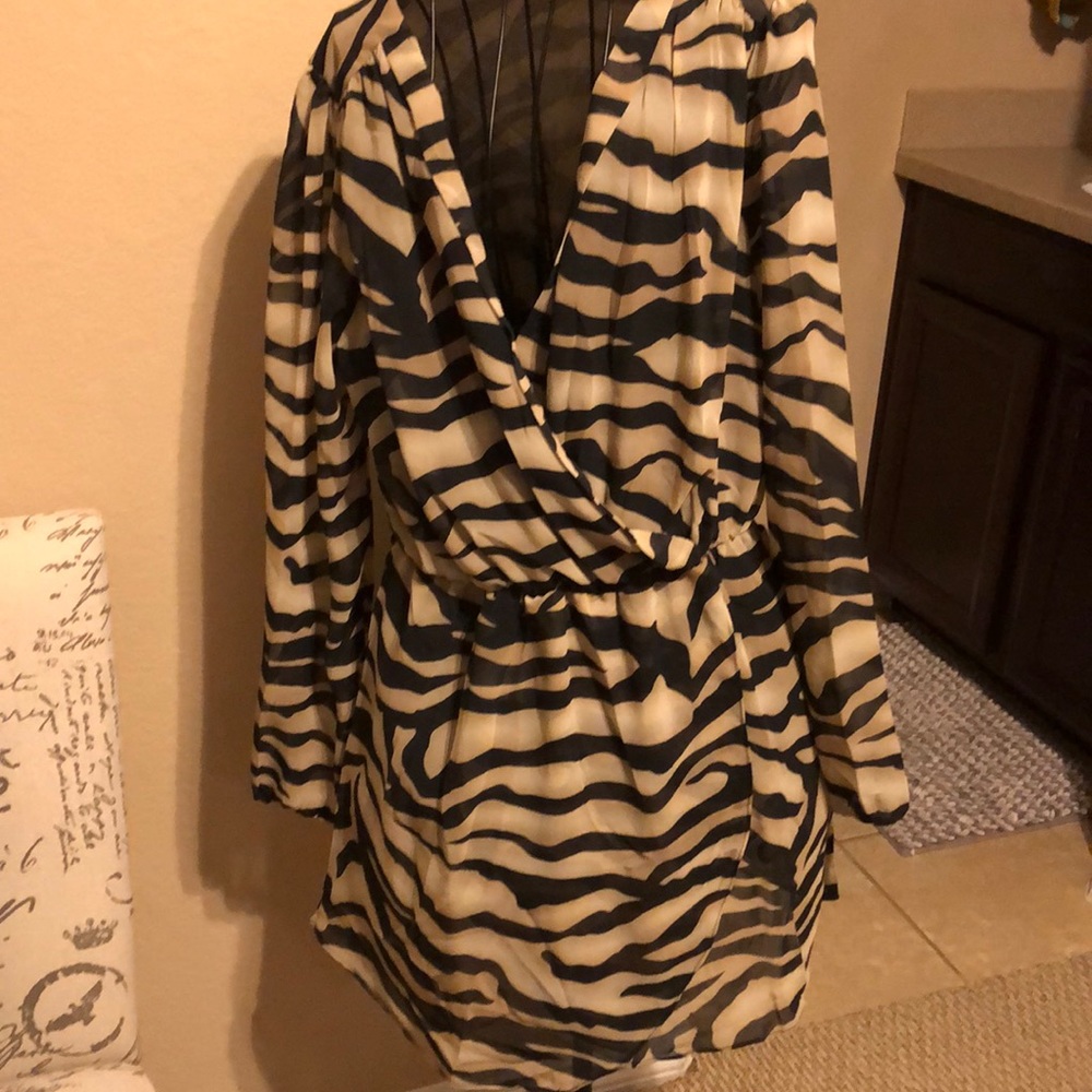 Tunic , blouse , long-sleep top, animal print